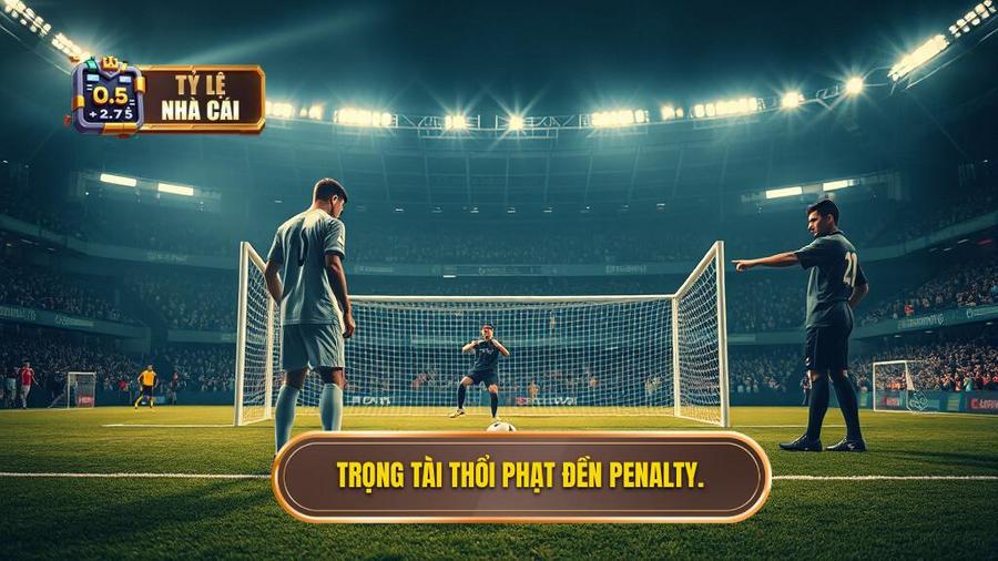 1. Trọng tài thổi phạt đền penalty.