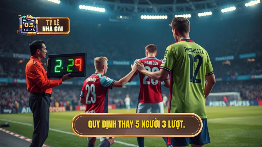 2. Quy định thay 5 người 3 lượt.