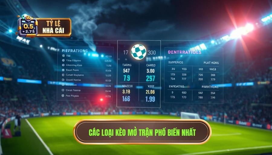 Các loại kèo phổ biến trong danh mục kèo mở trận hôm nay